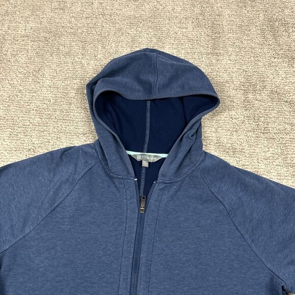 Title Nine Mighty Tunic Womens XL Blue Hoodie Pockets Fleece Full Zip Sweatshirt - Picture 2 of 8